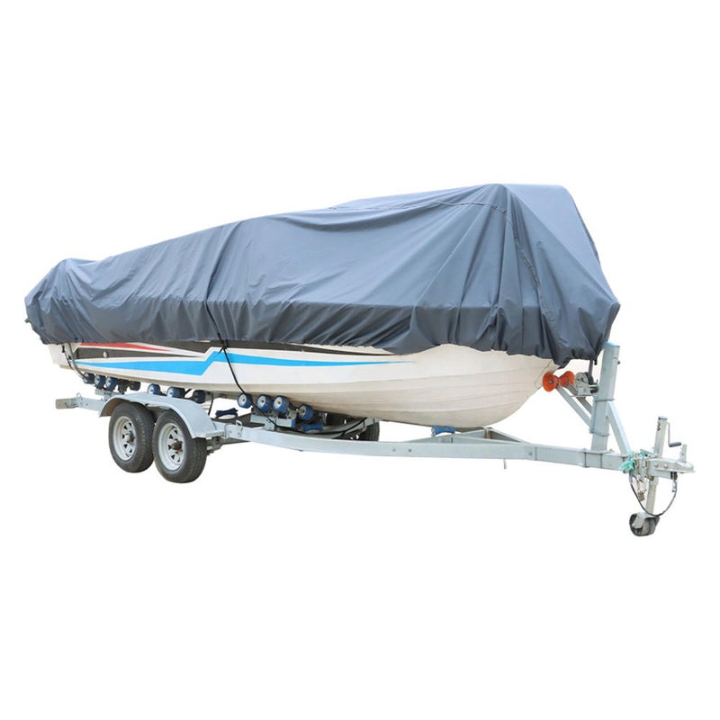 RainMan S 14-16ft 90 Beam Width Gray Heavy Duty PEVA Boat Cover Replacement for V-Hull Fishing Boat Tri-Hull Runabout Bass Boat Fish Ski Pro-Style Bass - Image 5